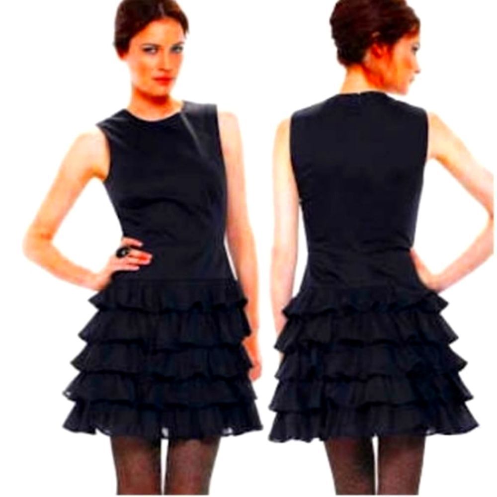 French Connection Saturday Collon Ruffle Dress XS       **